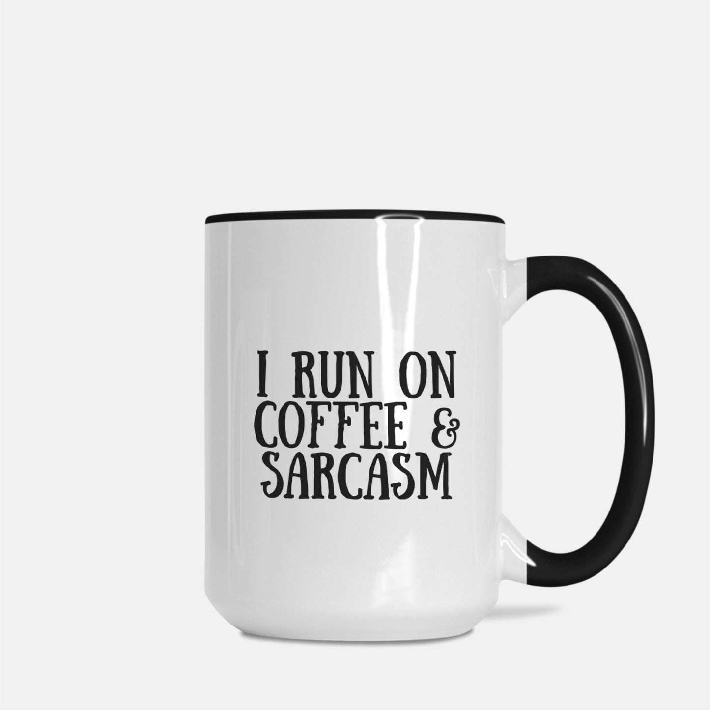 Deluxe Coffee and Sarcasm Mug 15oz (Black + White)