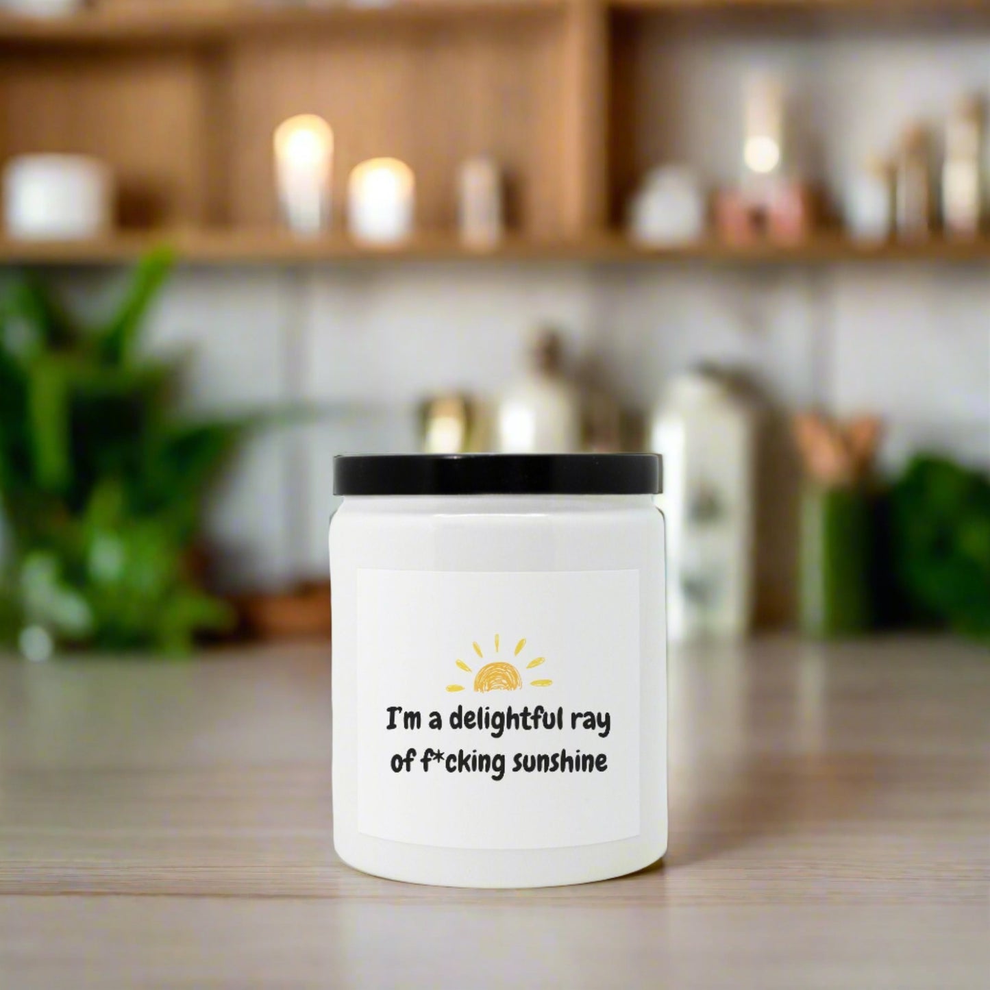 I'm a Delightful Ray of F*cking Sunshine Candle - Modern Farmhouse Ceramic Fresh Scents 8oz Candle